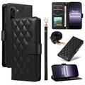 Capa de carteira acolchoada luxuosa para OnePlus Ace 5 Racing/Nord CE5 - Preto