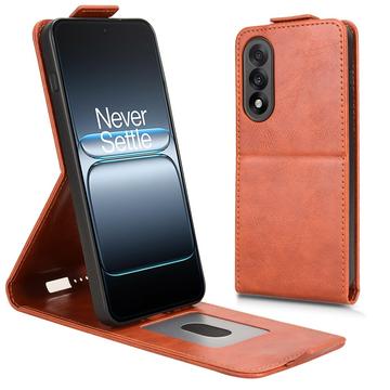 Capa flip vertical com suporte para OnePlus Ace 5 Ultra/Nord 5 - Castanho