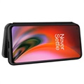 Bolsa Flip para OnePlus Nord 2 5G - Fibra de Carbono - Preto