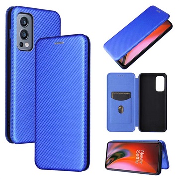 Bolsa Flip para OnePlus Nord 2 5G - Fibra de Carbono - Azul
