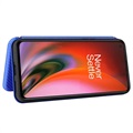 Bolsa Flip para OnePlus Nord 2 5G - Fibra de Carbono - Azul