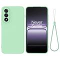 Capa de silicone líquido com correia de mão para OnePlus Nord 5 - Verde