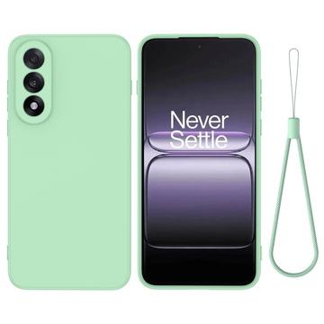 Capa de silicone líquido com correia de mão para OnePlus Nord 5 - Verde