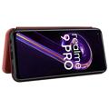 Bolsa Flip para OnePlus Nord CE 2 Lite 5G - Fibra de Carbono - Cor-de-laranja