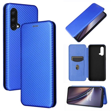Bolsa Flip para OnePlus Nord CE 5G - Fibra de Carbono - Azul