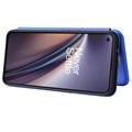 Bolsa Flip para OnePlus Nord CE 5G - Fibra de Carbono - Azul