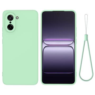 Capa de silicone líquido com correia de mão para OnePlus Nord CE5 - Verde