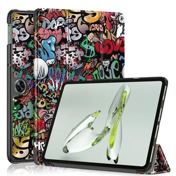 Bolsa Fólio Inteligente Tri-Fold para OnePlus Pad Go/Oppo Pad Air2 - Graffiti