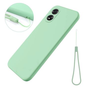 Capa de silicone líquido com correia de mão para Oppo A18/A38 - Verde