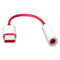 Cabo Adaptador USB-C / 3.5mm OnePlus - Bulk - Vermelho / Branco