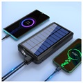 Power Bank Sem Fios Solar Psooo PS-158 com Lanterna - 10000mAh - Preto