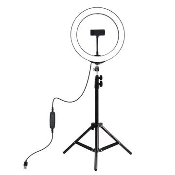 PULUZ PKT3035 Luz de anel de 10.2" Luz de preenchimento LED + Suporte de tripé de 1.1m para Vlogging Transmissão ao vivo