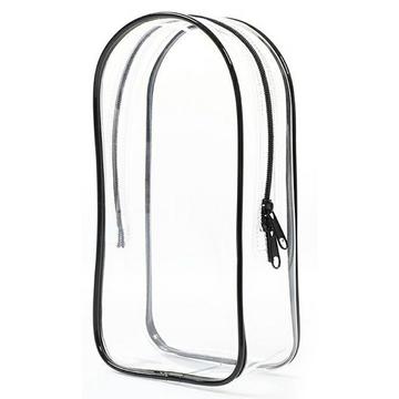 Saco de armazenamento em PVC com porta-chaves para peluches e miniaturas Labubu de 17cm - Preto / Transparente