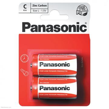 Bateria de zinco-carbono Panasonic R14/C - 2 unidades - 1.5V