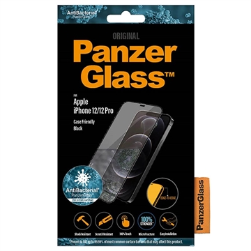 Protetor Ecrã PanzerGlass Case Friendly para iPhone 12/12 Pro - Borda Preta