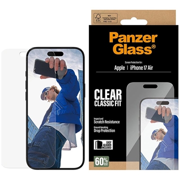 Protetor de ecrã de vidro temperado PanzerGlass Classic Fit EasyAligner para iPhone Air - 9H