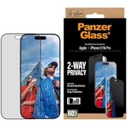 Protetor de ecrã PanzerGlass Ultra-Wide Fit EasyAligner 2-Way Privacy para iPhone 17/16 Pro - 9H - Bordo preto