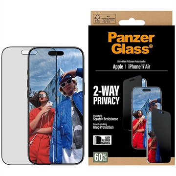 Protetor de ecrã Privacidade PanzerGlass Ultra-Wide Fit EasyAligner 2-Way para iPhone Air - 9H - Bordo preto