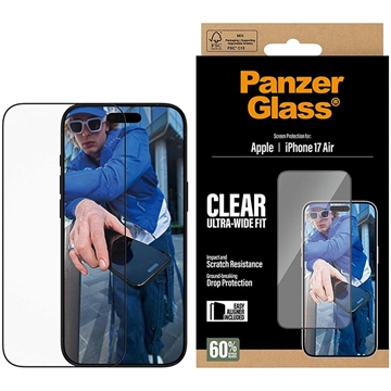 Protetor de Ecrã PanzerGlass Ultra-Wide Fit EasyAligner para iPhone Air - Bordo preto