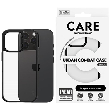 Capa PanzerGlass Urban Combat para iPhone 16 Pro - Preto / Transparente