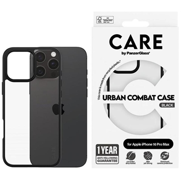 Capa PanzerGlass Urban Combat para iPhone 16 Pro Max - Preto / Transparente