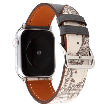 Bracelete com Padrão de Pele para Apple Watch Series 7/SE/6/5/4/3/2/1 - 41mm/40mm/38mm - Preto