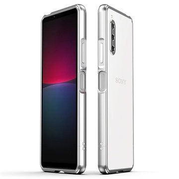 Capa com Proteção Lateral em Metal Polar Lights Style para Sony Xperia 10 IV - Prateado
