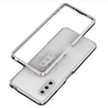 Capa com Proteção Lateral em Metal Polar Lights Style para Sony Xperia 10 IV - Prateado