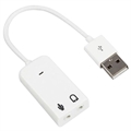 Placa de Som USB Externa Portátil - Branca