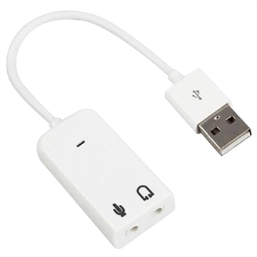 Placa de Som USB Externa Portátil - Branca