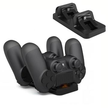 Suporte de estação de carregamento duplo USB prático para o controlador PS4 - Preto