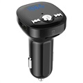 Transmissor FM Bluetooth e Carregador de Isqueiro USB Duplo BC40 Premium - Preto