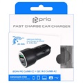 Carregador de Carro Prio Fast Charge - USB-C, USB-A - Preto