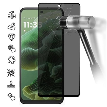 Protetor de Ecrã com Cobertura Total para Privacidade para Motorola Moto G35 - Borda Preta