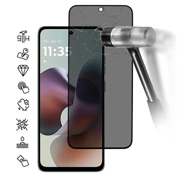 Protetor de Ecrã com Cobertura Total para Privacidade para Motorola Moto G56 - Borda Preta