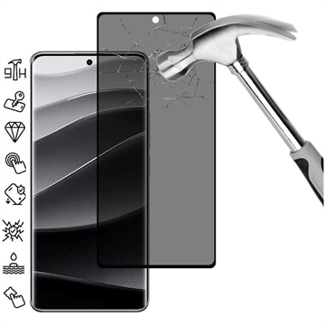 Protetor de Ecrã com Cobertura Total para Privacidade para Xiaomi Redmi Note 14 Pro+ 5G/13 Pro+ - Borda Preta