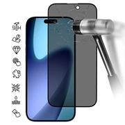 Protetor de Ecrã com Cobertura Total para Privacidade para iPhone 17 - Borda Preta