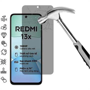 Protetor de Ecrã em Vidro Temperado Privacidade para Xiaomi Redmi 13x