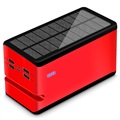 Power Bank Solar Psooo 100000mAh - 4xUSB - Vermelho