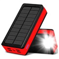 Power Bank Solar Psooo PS-400 - 4xUSB-A, 30000mAh - Vermelho