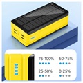 Power Bank Solar / Carregador Sem Fios Psooo PS-406 - 40000mAh - Amarelo