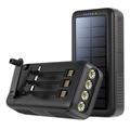 Banco de energia solar Psooo PS-618 30000mAh com manivela - Preto