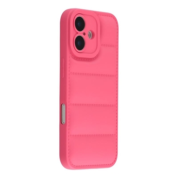 Capa TPU à prova de choque para casaco puffer para iPhone 17 - Rosa choque