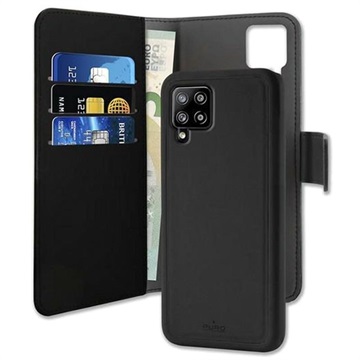 Bolsa tipo Carteira Magnética 2-em-1 Puro para Samsung Galaxy A42 5G - Preto