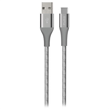 Cabo de Carregamento e Sincronização USB-A / USB-C Puro Fabric K2 - 1.2m - Cinzento Espacial