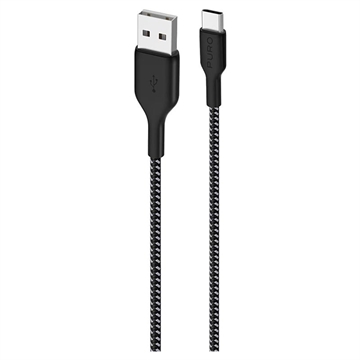 Cabo USB-A / USB-C ultra-resistente em tecido Puro - 2 m, 30 W - Preto