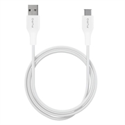 Cabo USB-A/USB-C Puro Plain - 1m, 15W - Branco
