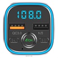 QC3.0 Car Charger & Bluetooth FM Transmitter w/ LED Light T32