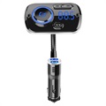 Carregador Isqueiro do Carro QC3.0 / Transmissor FM Bluetooth com RGB BC49AQ - Preto