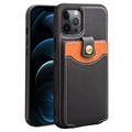 Capa de Pele Qialino Business Style para iPhone 12 Pro Max -  Preto